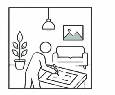 Interior design and quotation illustration