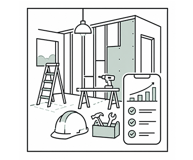 Construction progress update illustration