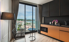 Pattaya condominium interior with sea view