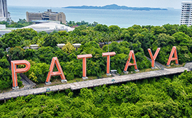 Pattaya beach and condominium view