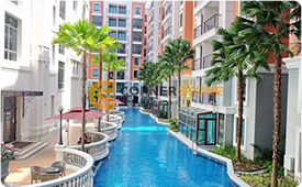 Bright condominium renovation with large windows