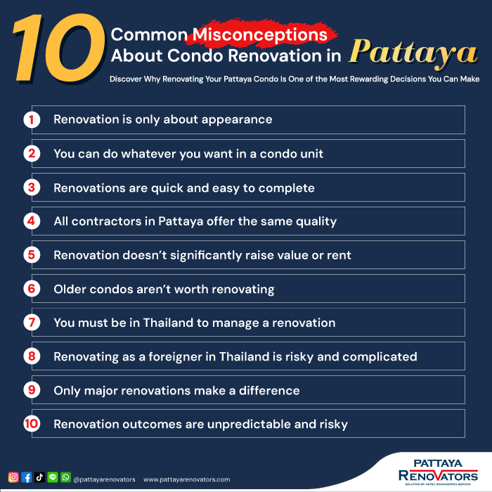 10 Common Misconceptions About Condo Renovation in Pattaya